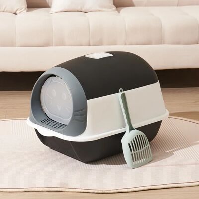 NONE Lettiera per Gatti Grande Chiusa con Paletta, Toilette Pieghevole Anti-Schizzi Semi-Chiusa Portatile per Gatti da Interno 50x35x36cm NONE Lettiera per Gatti Grande Chiusa con Paletta, Toilette Pieghevole Anti-Schizzi Semi-Chiusa Portatile per Gatti da Interno 50x35x36cm