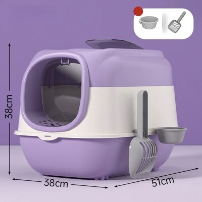 NONE Lettiera per Gatti Chiusa Grande con Design Anti-Sversamento, Coperchio e Accessori NONE Lettiera per Gatti Chiusa Grande con Design Anti-Sversamento, Coperchio e Accessori