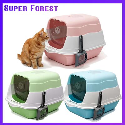 NONE Toilette per gatti completamente chiusa, toilette per gatti da interno resistente agli spruzzi, con paletta in omaggio NONE Toilette per gatti completamente chiusa, toilette per gatti da interno resistente agli spruzzi, con paletta in omaggio