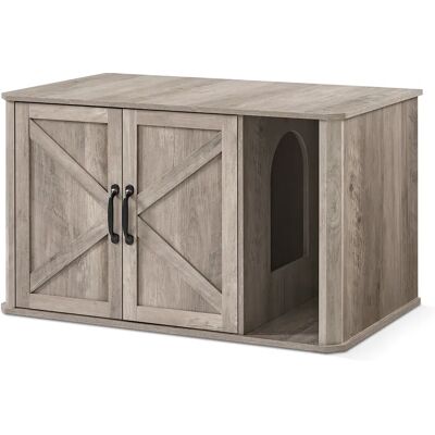 FEANDREA Furniture Sandbox, Lettino Moderno Nascosto, con Ingresso Frontale, Doppie Porte, Maniglie, Cuccia per Gatti, Tavolino Laterale, 85 x 48,5 x 50 cm, Greige Mélange/Bianco Nuvola FEANDREA Furniture Sandbox, Lettino Moderno Nascosto, con Ingresso Frontale, Doppie Porte, Maniglie, Cuccia per Gatti, Tavolino Laterale, 85 x 48,5 x 50 cm, Greige Mélange/Bianco Nuvola