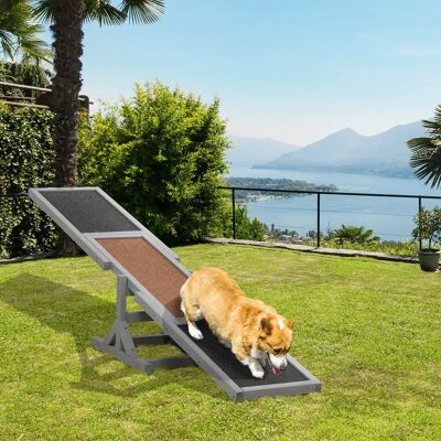 PawHut Dondolo per Cani, Scivolo e Rampa Agility in Legno Resistente alle Intemperie per l'Addestramento Cani PawHut Dondolo per Cani, Scivolo e Rampa Agility in Legno Resistente alle Intemperie per l'Addestramento Cani