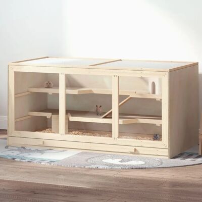 PawHut Gabbia per criceti nani , gabbia per roditori, gabbia stabile in legno per piccoli animali, gabbia per topi con scale, villa a tre piani per piccoli animali. PawHut Gabbia per criceti nani , gabbia per roditori, gabbia stabile in legno per piccoli animali, gabbia per topi con scale, villa a tre piani per piccoli animali.