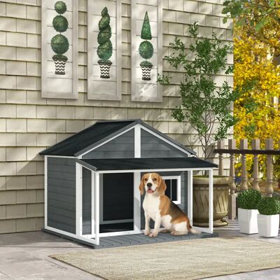 PawHut Cuccia per cani in legno, casetta per piccoli animali con terrazza per esterni PawHut Cuccia per cani in legno, casetta per piccoli animali con terrazza per esterni