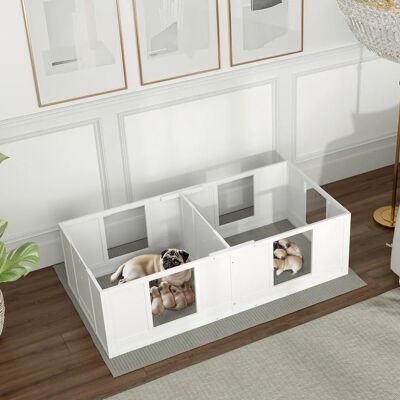 PawHut Box per cani con pannelli trasparenti, lavabile, 164x80x48cm PawHut Box per cani con pannelli trasparenti, lavabile, 164x80x48cm