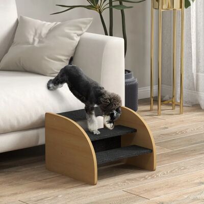 PawHut Scala per cani a 3 gradini, altezza 30 cm, rampa per animali domestici con parete laterale, rampa per cani di piccola taglia, scala per gatti PawHut Scala per cani a 3 gradini, altezza 30 cm, rampa per animali domestici con parete laterale, rampa per cani di piccola taglia, scala per gatti