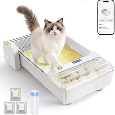 UBPet Lettiera per gatti aperta C32 XXL - Sistema autopulente a prova di perdite, adatta per gatti da 1,5-10 kg, lettiera per gatti autopulente completamente aperta, lettiera per gatti elettrica UBPet Lettiera per gatti aperta C32 XXL - Sistema autopulente a prova di perdite, adatta per gatti da 1,5-10 kg, lettiera per gatti autopulente completamente aperta, lettiera per gatti elettrica