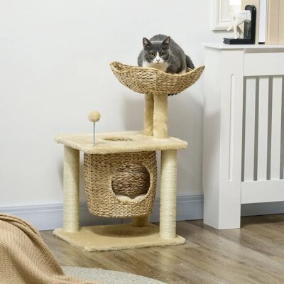PawHut Tiragraffi per Gatti Piccolo 74 cm con Cuccia e Palla Gioco PawHut Tiragraffi per Gatti Piccolo 74 cm con Cuccia e Palla Gioco