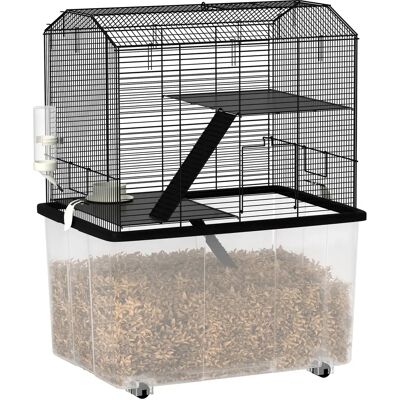 PawHut Gabbia per criceti Pawut, gabbia per piccoli animali, con rotelle, 2 ripiani. Forma a piastra e 2 scale, c, filettatura in acciaio, 57x43x74 cm, noi PawHut Gabbia per criceti Pawut, gabbia per piccoli animali, con rotelle, 2 ripiani. Forma a piastra e 2 scale, c, filettatura in acciaio, 57x43x74 cm, noi