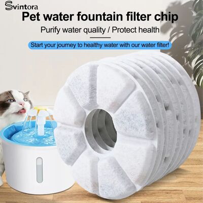Svintora Filtro a carbone attivo di ricambio per fontana potabile per gatti Filtri sostituiti Fiore per distributore di fontane rotonde per cani da compagnia Svintora Filtro a carbone attivo di ricambio per fontana potabile per gatti Filtri sostituiti Fiore per distributore di fontane rotonde per cani da compagnia