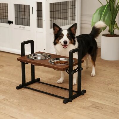 PawHut Ciotola per cani con supporto regolabile in altezza, ciotole in acciaio inossidabile PawHut Ciotola per cani con supporto regolabile in altezza, ciotole in acciaio inossidabile