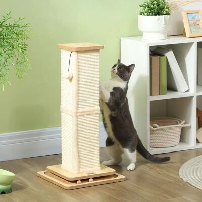 PawHut Tiragraffi per gatti 67 cm di altezza, piccolo, con corda in sisal a forma di palla da biliardo, tronco in sisal, albero per gatti, in rovere PawHut Tiragraffi per gatti 67 cm di altezza, piccolo, con corda in sisal a forma di palla da biliardo, tronco in sisal, albero per gatti, in rovere