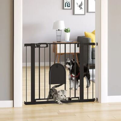 PawHut Recinzione di sicurezza per animali alta 76 cm, barriera per cani e gatti con porta a chiusura automatica e sistema di doppio blocco PawHut Recinzione di sicurezza per animali alta 76 cm, barriera per cani e gatti con porta a chiusura automatica e sistema di doppio blocco