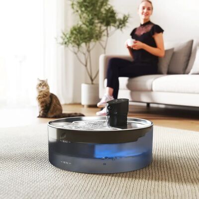 PawHut Fontanella per gatti 7L con pompa silenziosa, LED e acciaio inossidabile PawHut Fontanella per gatti 7L con pompa silenziosa, LED e acciaio inossidabile
