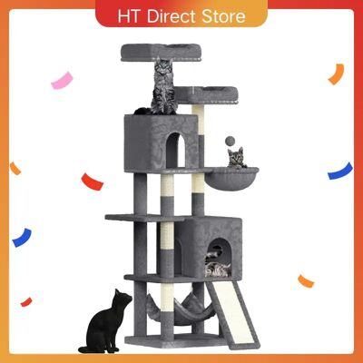 Dogat Tiragraffi per gatti Torre rampicante da 158 cm con 7 tiragraffi, 2 case e 2 amache per gatti domestici Dogat Tiragraffi per gatti Torre rampicante da 158 cm con 7 tiragraffi, 2 case e 2 amache per gatti domestici