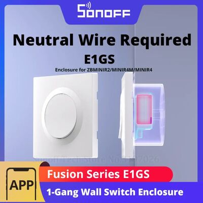 SONOFF E1GS Custodia per interruttore a parete Materiale PC Custodia per installazione dal design ultrasottile per la serie Fusion MINIR4/MINIR4M/ZBMINIR2 SONOFF E1GS Custodia per interruttore a parete Materiale PC Custodia per installazione dal design ultrasottile per la serie Fusion MINIR4/MINIR4M/ZBMINIR2