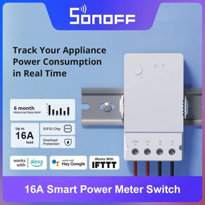 SONOFF POW Origin 16A Misuratore di potenza intelligente Interruttore ESP32 Chip Design di sicurezza Protezione da sovraccarico tramite eWeLink Alexa Google Home SONOFF POW Origin 16A Misuratore di potenza intelligente Interruttore ESP32 Chip Design di sicurezza Protezione da sovraccarico tramite eWeLink Alexa Google Home
