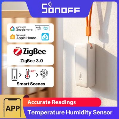 SONOFF Sensore di Temperatura e Umidità Zigbee, Dispositivo Smart Home Airguard TH Lite SNZB-02B, Controllo tramite App Ewelink, Compatibile con Alexa e Google SONOFF Sensore di Temperatura e Umidità Zigbee, Dispositivo Smart Home Airguard TH Lite SNZB-02B, Controllo tramite App Ewelink, Compatibile con Alexa e Google