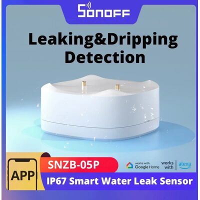 SONOFF SNZB-05P Zigbee Sensore intelligente di perdite d'acqua Rilevamento perdite e scarico Avviso in tempo reale Scenza intelligente tramite eWeLink Alexa Google SONOFF SNZB-05P Zigbee Sensore intelligente di perdite d'acqua Rilevamento perdite e scarico Avviso in tempo reale Scenza intelligente tramite eWeLink Alexa Google