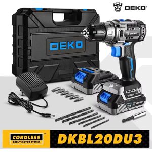 DEKO 20V Brushless Cordless Drill Combo Kit Mini cacciavite elettrico 2 velocità utensili elettrici per la lavorazione del legno DEKO 20V Brushless Cordless Drill Combo Kit Mini cacciavite elettrico 2 velocità utensili elettrici per la lavorazione del legno
