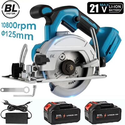 OWJHE Sega circolare elettrica da 5 pollici senza spazzole Sega per la lavorazione del legno a batteria Sega di regolazione del taglio da 45 gradi per Makita 21v Batteria Pin OWJHE Sega circolare elettrica da 5 pollici senza spazzole Sega per la lavorazione del legno a batteria Sega di regolazione del taglio da 45 gradi per Makita 21v Batteria Pin