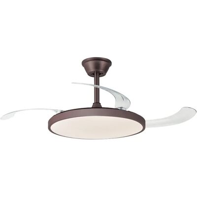 NARVI Ventilatore a soffitto in metallo bianco e legno di faggio, 3 pale retrattili, motore DC, luce LED regolabile 45 W, colore e intensità regolabili, memoria, telecomando e app. Modello BRETAÑA NARVI Ventilatore a soffitto in metallo bianco e legno di faggio, 3 pale retrattili, motore DC, luce LED regolabile 45 W, colore e intensità regolabili, memoria, telecomando e app. Modello BRETAÑA