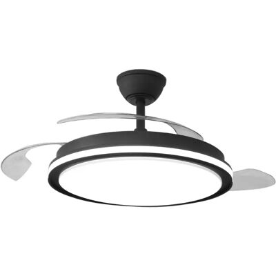 NARVI Ventilatore da soffitto nero, con RGB, 3 pale retrattili, motore DC da 30W, luce LED regolabile in intensità e colore. Con memoria, telecomando e app mobile. Rif. SEOUL 8935 BK NARVI Ventilatore da soffitto nero, con RGB, 3 pale retrattili, motore DC da 30W, luce LED regolabile in intensità e colore. Con memoria, telecomando e app mobile. Rif. SEOUL 8935 BK