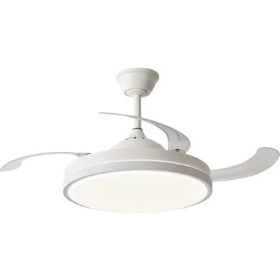 NARVI Ventilatore da soffitto Bianco, 3 pale retrattili trasparenti, Motore DC, Luce LED 45W x2, Dimmerabile in intensità e colore, con Memoria e Telecomando. RIF. EDIMBURGO 1854 WH NARVI Ventilatore da soffitto Bianco, 3 pale retrattili trasparenti, Motore DC, Luce LED 45W x2, Dimmerabile in intensità e colore, con Memoria e Telecomando. RIF. EDIMBURGO 1854 WH