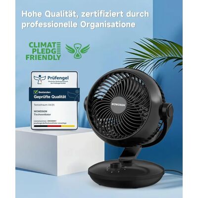 WOWDSGN Ventilatori silenziosi , 6 velocità regolabili, 3 modalità, 22 dB, neri, timer da 9 ore, ventilatore da tavolo per scrivania da ufficio per studenti, cucine, soggiorno WOWDSGN Ventilatori silenziosi , 6 velocità regolabili, 3 modalità, 22 dB, neri, timer da 9 ore, ventilatore da tavolo per scrivania da ufficio per studenti, cucine, soggiorno