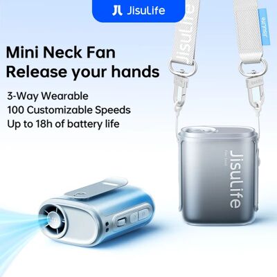 JISULIFE Ventilatore da collo portatile Batteria da 4500 mAh con 100 velocità del vento Ventilatore da vita indossabile con display a LED Ventilatore di moda ultraleggero JISULIFE Ventilatore da collo portatile Batteria da 4500 mAh con 100 velocità del vento Ventilatore da vita indossabile con display a LED Ventilatore di moda ultraleggero