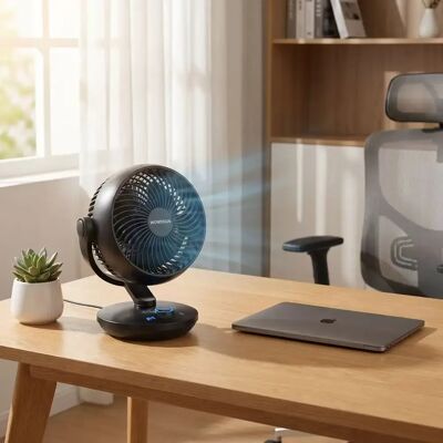 WOWDSGN Ventilatore Portatile Silenzioso per Circolazione dell'Aria, 22dB, Nero, 6 Velocità Regolabili, Timer 9 Ore, Potente Turbo 3D per Camera da Letto, Soggiorno WOWDSGN Ventilatore Portatile Silenzioso per Circolazione dell'Aria, 22dB, Nero, 6 Velocità Regolabili, Timer 9 Ore, Potente Turbo 3D per Camera da Letto, Soggiorno