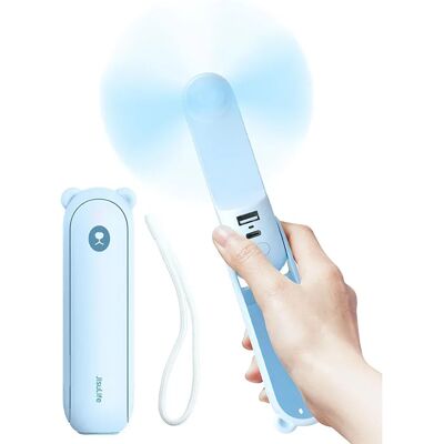JISULIFE Ventilatore portatile , batteria da 4500 mAh, autonomia di 37 ore, 3 velocità, ventilatore personale pieghevole tascabile con torcia e power bank JISULIFE Ventilatore portatile , batteria da 4500 mAh, autonomia di 37 ore, 3 velocità, ventilatore personale pieghevole tascabile con torcia e power bank