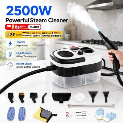 MDHL Pulitore a Vapore Portatile 2500W ad Alta Pressione e Temperatura per Condizionatori, Cappe da Cucina, Auto, Vetri, Pavimenti e Altro, Macchina per Pulizia e Disinfezione MDHL Pulitore a Vapore Portatile 2500W ad Alta Pressione e Temperatura per Condizionatori, Cappe da Cucina, Auto, Vetri, Pavimenti e Altro, Macchina per Pulizia e Disinfezione