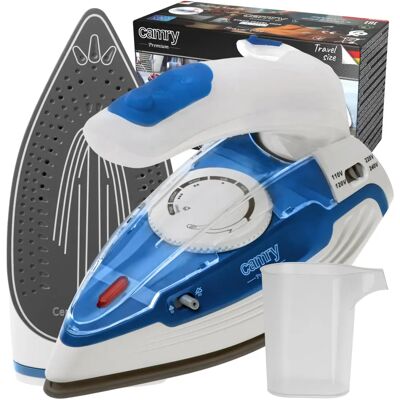 Camry Ferro da stiro a vapore turistico manico pieghevole controllo della temperatura stiratura a vapore a secco doppia potenza 110-120 V 220-240 V Camry Ferro da stiro a vapore turistico manico pieghevole controllo della temperatura stiratura a vapore a secco doppia potenza 110-120 V 220-240 V