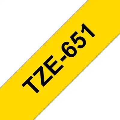 Brother Nastro per etichette laminato tze651 / tz651 compatibile - testo nero su sfondo giallo - larghezza 24 mm x 8 metri Brother Nastro per etichette laminato tze651 / tz651 compatibile - testo nero su sfondo giallo - larghezza 24 mm x 8 metri