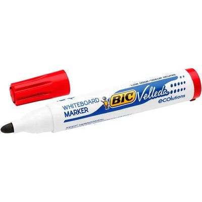 Bic Velleda 1701 Ecolutions pennarelli per lavagna bianca - punta tonda - linea da 1,5 mm - inchiostro a base alcolica - ecologici - cancellazione ottimale - colore rosso (12 unità) Bic Velleda 1701 Ecolutions pennarelli per lavagna bianca - punta tonda - linea da 1,5 mm - inchiostro a base alcolica - ecologici - cancellazione ottimale - colore rosso (12 unità)