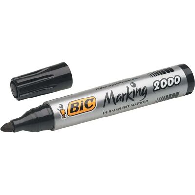 Bic Marking 2000 Ecolutions Pennarello Permanente - Punta da 4,95 mm - Inchiostro a base alcolica - Ecologico - Asciugatura rapida - Colore nero (12 unità) Bic Marking 2000 Ecolutions Pennarello Permanente - Punta da 4,95 mm - Inchiostro a base alcolica - Ecologico - Asciugatura rapida - Colore nero (12 unità)