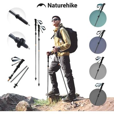 Naturehike Bastoncini da trekking a vento lungo Fibra di carbonio 7075 Lega di alluminio Bastoni da passeggio leggeri pieghevoli a cinque sezioni Arrampicata Naturehike Bastoncini da trekking a vento lungo Fibra di carbonio 7075 Lega di alluminio Bastoni da passeggio leggeri pieghevoli a cinque sezioni Arrampicata