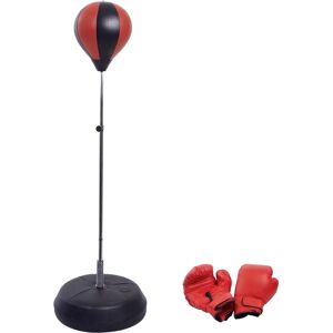 HOMCOM Set di palline da boxe Set da allenamento con scatola di supporto regolabile in altezza Nero + Rosso HOMCOM Set di palline da boxe Set da allenamento con scatola di supporto regolabile in altezza Nero + Rosso
