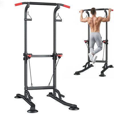 YEE RUN Attrezzo multifunzione per bodybuilding con barra di trazione, barre per pompaggio ed elastici - ideale per esercizi a casa. YEE RUN Attrezzo multifunzione per bodybuilding con barra di trazione, barre per pompaggio ed elastici - ideale per esercizi a casa.