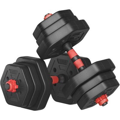 SONGMICS Set di Manubri con Barra di Collegamento, Manubri Corti, Barra da 20kg, Pesi Esagonali per Allenamento, Fitness, Sollevamento a Casa, Palestra, Nero Intenso SONGMICS Set di Manubri con Barra di Collegamento, Manubri Corti, Barra da 20kg, Pesi Esagonali per Allenamento, Fitness, Sollevamento a Casa, Palestra, Nero Intenso