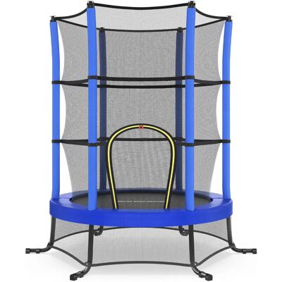 SONGMICS Trampolino per bambini con rete di sicurezza e corde elastiche, per interni ed esterni, 174 x 174 x 189 cm, blu/rosa/multicolore SONGMICS Trampolino per bambini con rete di sicurezza e corde elastiche, per interni ed esterni, 174 x 174 x 189 cm, blu/rosa/multicolore