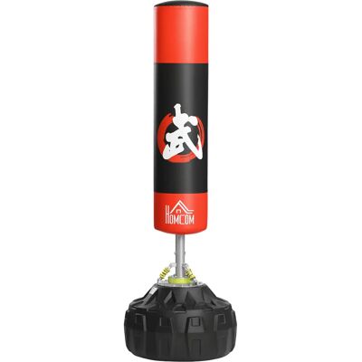 HOMCOM Sacco da boxe autoportante - Nero - Altezza 180cm, base 60x60cm - Supporto per sacco da boxe HOMCOM Sacco da boxe autoportante - Nero - Altezza 180cm, base 60x60cm - Supporto per sacco da boxe