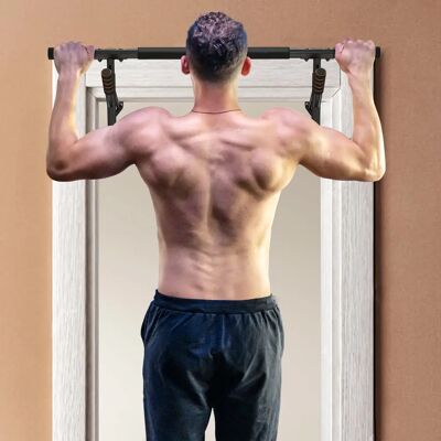 SPORTNOW Barra di trazione , barra per trazioni a porta, con bande di resistenza, maniglie imbottite, per esercizi in palestra a casa, max. Carico, kg, Nero SPORTNOW Barra di trazione , barra per trazioni a porta, con bande di resistenza, maniglie imbottite, per esercizi in palestra a casa, max. Carico, kg, Nero