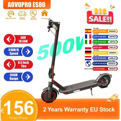 AOVOPRO 2026 Monopattino Elettrico 500W per Adulti, Autonomia 35KM, Velocità Massima 31KM/H, Monopattino Elettrico Pieghevole con Ruote da 8,5 Pollici, E-Scooter Intelligente AOVOPRO 2026 Monopattino Elettrico 500W per Adulti, Autonomia 35KM, Velocità Massima 31KM/H, Monopattino Elettrico Pieghevole con Ruote da 8,5 Pollici, E-Scooter Intelligente