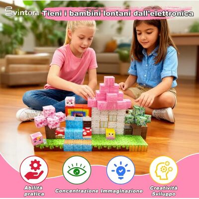 Svintora Blocchi Magnetici Mondo Minerario, Giocattoli DIY STEM, Cubi Impilabili Montessori, Giochi Educativi Sensoriali, Regalo di Compleanno Svintora Blocchi Magnetici Mondo Minerario, Giocattoli DIY STEM, Cubi Impilabili Montessori, Giochi Educativi Sensoriali, Regalo di Compleanno
