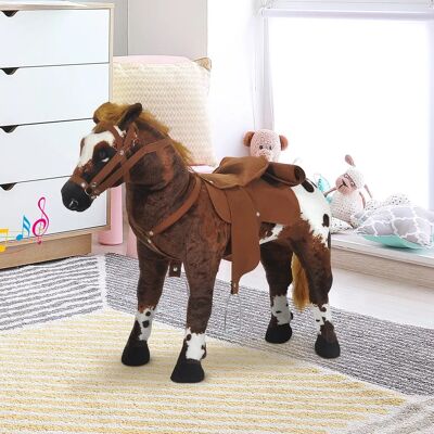 HOMCOM Cavallo Giocattolo Interattivo per Bambini dai 2 Anni in Su con Suoni di Cavallo, Peluche HOMCOM Cavallo Giocattolo Interattivo per Bambini dai 2 Anni in Su con Suoni di Cavallo, Peluche