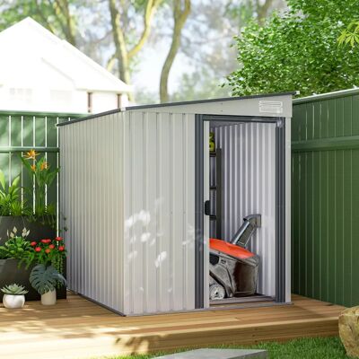 Outsunny Capannone per attrezzi in metallo 2,81m 2 154x206,5x181 cm capannone per attrezzi con tetto in soffitta Outsunny Capannone per attrezzi in metallo 2,81m 2 154x206,5x181 cm capannone per attrezzi con tetto in soffitta