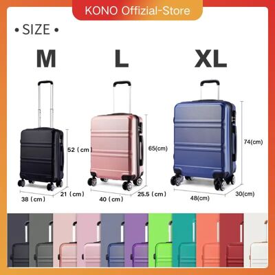 KONO TSA Lock, valigia (M/L/XL) custodia rigida TONO, carrelli ABS leggeri con ruote doppie KONO TSA Lock, valigia (M/L/XL) custodia rigida TONO, carrelli ABS leggeri con ruote doppie