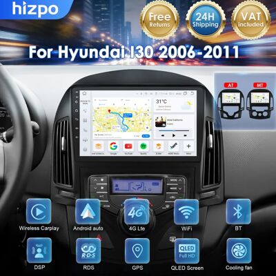 HIZPO Autoradio 8 + 128G 2Din per Hyundai I30 2006-2011 AT MT, lettore multimediale 8Core con WIFI, GPS, Carplay, Android Auto, DSP, Bluetooth, navigazione audio. HIZPO Autoradio 8 + 128G 2Din per Hyundai I30 2006-2011 AT MT, lettore multimediale 8Core con WIFI, GPS, Carplay, Android Auto, DSP, Bluetooth, navigazione audio.