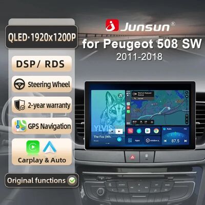 Junsun 13 "Android 14 Wireless Carplay Autoradio per Peugeot 508 508SW 2011-2018 Schermo Multimediale Samrt Sistemi DSP SW BT GPS Junsun 13 "Android 14 Wireless Carplay Autoradio per Peugeot 508 508SW 2011-2018 Schermo Multimediale Samrt Sistemi DSP SW BT GPS